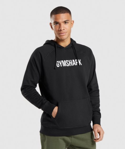 Men's Gymshark Apollo Hoodie Black | NZ 7UQXWD